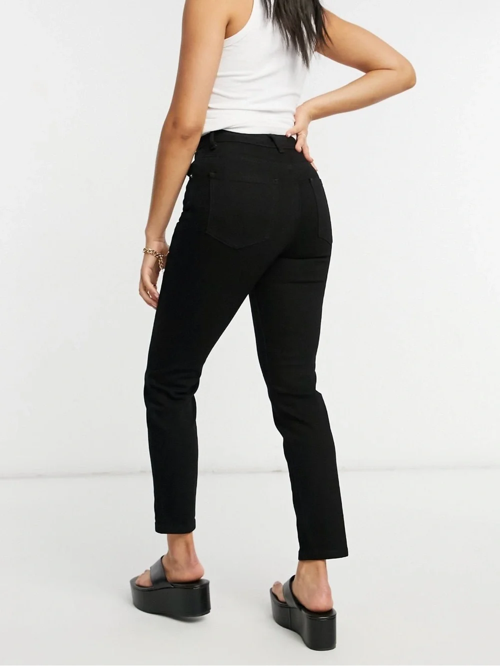 ASOS DESIGN high rise farleigh 'slim' mom jeans in clean black
